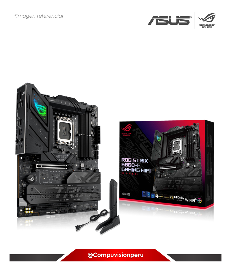 PLACA ASUS ROG STRIX B860-F GAMING WIFI LGA 1851 INTEL B860 DDR5 HDMI DP M.2 SATA 6GB BLUETOOTH M.2 SATA 6GB ATX